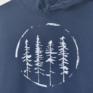 Forest of trees navy blue hoodie  Sweatshirt Small